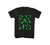 KMFSDXS 100% Cotton Pickles All Over and Gherkins for The Pickle Lover T-Shirt Black