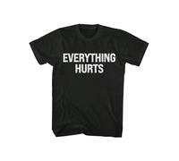 KMFSDXS 100% Cotton Sarcastic Workout Mood - Everything Hurts T-Shirt Black