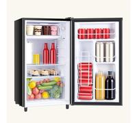 KMFurnila Mini Fridge with Freezer, Mini Fridge, 10 Litres, Small Drinks Fridge with Adjustable Thermostat for Bedroom, Office, Bedroom, Single Door, Quiet