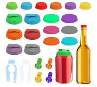 KMFYMPT 24 Pieces Can Covers For Drinks Cans uk, 6.5 cm Can Lids for Fizzy Drinks, 3.2 cm Silicone Can Lid, Equipped with 2 Styles of Manual Easy Can Opener, Suitable for Standard Sized Beverage Cans