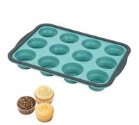 KMFYMPT Mini Muffin Mould Silicone for 12 Muffins Standard Size, Muffin Baking Mould Silicone with Metal Reinforced Frame, Non-Stick Muffin Tray, BPA-Free Muffin Tray for Muffins, Cupcakes, Egg Bites