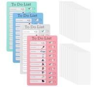 KMFYMPT Pack of 4 To Do List Checklist Board, 20 x 12 cm To Do Board, Todo List Taskboard, Comes with 20 Blank Cards, Suitable for Family Education and Cultivation of Self-Discipline Habits