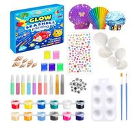 KMFYMPT Shell Painting, Arts and Crafts, Craft Kits Glow in The Dark, Seashell Painting Kit, Suitable Family Activities, DIY Creation and As Gifts for Christmas and Halloween
