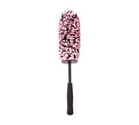 KMGDM Auto Wash Brush 17.7in for Inner Wheel Areas, Soft Dense Fiber Face, Black Handle, Loop Storage, and Reach Wheel Care Brush Plush Fiber Spoke Channel Inner Access Handle Storage Loop