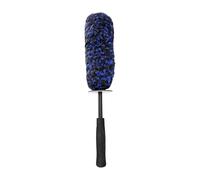 KMGDM Auto Wash Brush 17.7in for Inner Wheel Areas, Soft Dense Fiber Face, Black Handle, Loop Storage, and Reach Wheel Care Brush Plush Fiber Spoke Channel Inner Access Handle Storage Loop