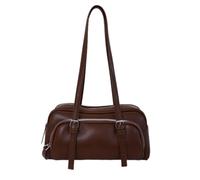 KMGDM Bowling Shoulder Bag with Front Pocket | Faux Leather Purse Underarm Purse for Commute Carry and Casual Outings