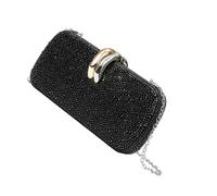 KMGDM Clasp Evening Purse for Women, Embellished Hard Shell Clutch with Chain Strap, Party Ready Carry Embellished Evening Clutch Hard Shell Purse Chain Strap Clasp Phone Pocket Bag