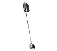 KMGDM Double Finger Chain Jewelry Adjustable Open Fit Oxidized Dark Silver Tone Alloy Accessory for Gothic