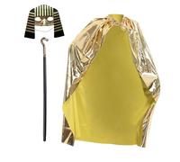 KMGDM Egyptian Costume Accessory King Pharaohs Costume Golden Cape Cloak Venetians Egyptian Pharaohs Halloween