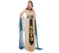 KMGDM Egyptian Costume Set for Man Woman Emperors Pharaonic Costumes Collar Queen Outfit Headband Belt Wristbands