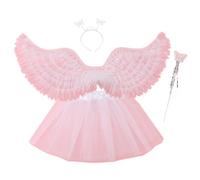 KMGDM Fairy Costume Set with Headband Wand Skirt Halloween Costume Wing Fairy Wing Wing Princess Wing for Kid