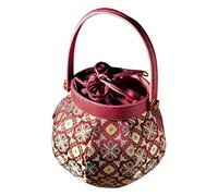 KMGDM Floral Pattern Small Handbag with Inner Section Ideal for Tea Occasions and Daily Use the Bag Is Decorated with Sewing Thread