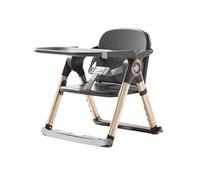 KMGDM Foldable Baby Feeding Chair Height Adjustable Portable Highchair for Infants Double Layers Tray Metal Construction
