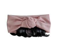 KMGDM Infant Little Girl Bows Headband with Wigs Hairpiece Cotton Headwear Comfortable Fashionable Hair Accessories for 0-3 Year