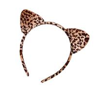 KMGDM Leopards Print Cats Ears Headband And Tail Set Soft Polyester Role Play Costume Accessory For Kids Adults