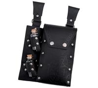 KMGDM Medieval Leather Belt Pouches with 2 Bottle Holder Wizard Waist Bag Medieval Leather Side Pack for Halloween Cosplay