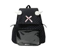 KMGDM Modern Transparent Backpack Dot Decors Large Capacity Organizational Design Adjustable Strap for Daily Use Transparent Backpack