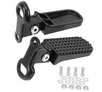 KMGDM Motorcycle Replacement Foot Peg Pair, Folding Aluminum Step Pads, Textured Grip Face, Black Finish, Bolts Washers Included, for Mountain Bike Hardware Included