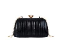 KMGDM Pleated Metallic Makeup Bag Waterproof Polyester Fabric Evening Purse with Detachable Chain Strap for Women Wedding Prom Evening Parties and Banquets Event Shimmering Fashion Storage