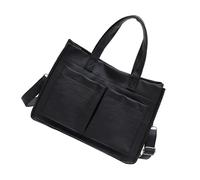 KMGDM Premium PU Leather Bag for Women Thin Work Passenger Shoulder with Multiple Pouches Water Immune Professional