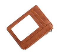 KMGDM PU Leather Blocking Coin Purse Zippered Card Holder with Clear Window for Secure Information Protecting and Easy Access