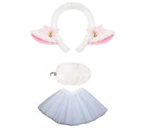 KMGDM Sheep Animal Costume Accessories Sheep Headband Sheep Tail Skirt Halloween Lamb Outfit for Women Girl Halloween Cosplay