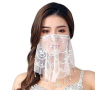 KMGDM Shimmering Mesh Face Cover For Artistic Motion Celebration Costume Accessory Breathable Face Lightweight Design