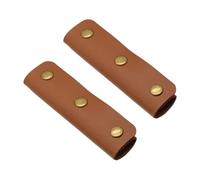kmgfsd 1 Pair Soft PU Leather Handles Sleeve Handle Protectors Soft Grip Wallet Strap Handle Covers for Luggage Purses and Bags Grip Protectors with Buckles