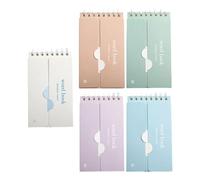 kmgfsd 5PCS Compacts Language Study Journals Featuring Memory Retention Systems and Concealable Practice Strips Portable Study Planner with Cover Flap