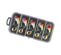 kmgfsd 5Pcs Metal Artificial Hard Baits Spinner Spoon Lures Rotating Metal Vib Vibrations for Long Casting Easy to Use Artificial Hard