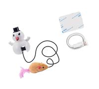 kmgfsd ABS Pet Teaser Toy with Charging Cable for Extended Entertainment and Physical Activity Identity Moving Toy