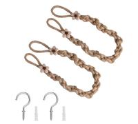 kmgfsd Curtain Tiebacks, Braided Drapery Holdback Holder Decorative Rope Tie Curtains Holders with Metal Hook for Curtain Decors Decorative Ties for Curtains