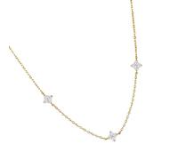 kmgfsd Delicate Gold Plated Charm Pendant Necklace Adjustable Collarbone Chain with Sparkling Zirconia Dainty Clavicle Chain Jewelry with Sparkling Zirconia Perfect for Dinner Party Anniversary