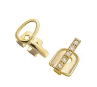 kmgfsd Double Color Teeth Jewelry 1.9cm Brass Electroplated Steel Body Piercing Lightweight Sturdy Design for Everyday Styles Brass Stainless Steel Teeth Rod