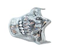 kmgfsd Eye Catching Crystal Skull Half Masquerade Glass Texture Perfect for Festival Occasions and Dance Parties Halloween Accessory
