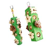 kmgfsd Handcrafts Wood Bird Chew Toy for Small to Large Parrots Beak Trimming and Foraging Exercise Cage Engagement 2pcs Natural Wood Bird