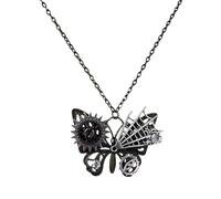 kmgfsd Inspired Mechanical Butterfly Necklace Gothic Punk Jewelry Adjustable Length for Daily Outfit Accent Punk Jewelry Butterfly Pendant