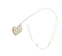 kmgfsd Korean Charm Heart Pendant Necklace Colorful Bowknot Detail Collarbone Chain Adjustable Neck Jewelry Piece Colorful Pendant Necklace Collarbone