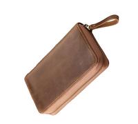 kmgfsd Leather Fountain Pen Case 10 Section Zippered Pencil Pouches Portable Fountain Pens Protector for School Travel Business Pen Storage Bag