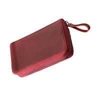 kmgfsd Leather Fountain Pen Case 10 Section Zippered Pencil Pouches Portable Fountain Pens Protector for School Travel Business Pen Storage Bag