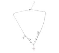 kmgfsd Length Four Point Star Necklace Representing Promise Comfortable Wear Light Jewelry Gift Daily Fashion Elegant Four Pointed Star Pendant