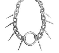 kmgfsd Modern Studded Clavicle Chain Necklace Punk Hip Hop Accessory for Parties Casual Outfits Trendy Unisex Clavicle Necklace