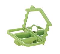 kmgfsd Multifunctional Bird Perches with Mirrored and Dish, Safe for Cage Activity and Curiosity Promotion Easyly Install Bird Stand