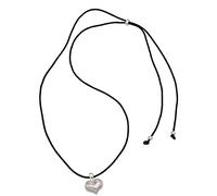 kmgfsd Rope Heart Pendant Choker Necklace for Women Elegant Adjustable Chain Simple Design Jewelry Collarbone Adjustable Black Rope Clavicle