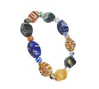 kmgfsd Translucent Glass Bead Handcraft Twisted Beads Elegant Jewelry for Women Men Stylish Glass Wristband Gift