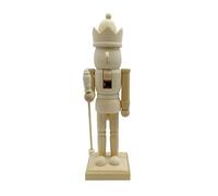 kmgfsd Unfinished Wood Nutcrackers Ornament Christmas Nutcrackers Figurine 25.5cm Unpainted Puppet King Soldier Figures Soldiers Statue Painting Craft