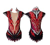 Kmgjc Rhythmic Gymnastics Leotards,Women Girl Competition Figure Skating Dress,Red,L