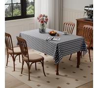 Kmhesvi Large Rectangular Wipe Clean Tablecloth Table Cover 300cm x 150cm Wipeable Water Resistant Polyester Tablecloth, 118x59 Inch Polka Dot Grey White