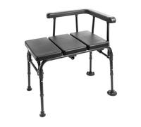 KMINA Bath Transfer Bench with Padded Armrest and Soft Seat, Non Slip, Adjustable Steering, Patented