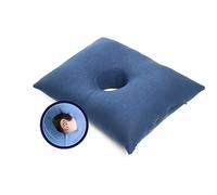 KMINA Donut Ear Piercing Pillow, Removable cover, Adjustable Filling, O-Shaped Pillow with Ear Hole for Side Sleepers, Blue - Made in Europe